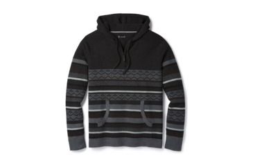 Image of Smartwool Hidden Trail Striped Hoody Sweater-Men's, Charcoal Heather, Large, SW000298010-L