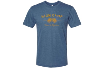 Image of High Camp Flasks Cheers to Adventure Heathered Tri-Blend Tee - Mens, Heathered Blue, Extra Small, TSBLXS