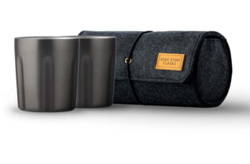 Image of High Camp Flasks Firelight Tumbler, 2 Pack w/ Wool Case, Gunmetal, 375ml, 2116g
