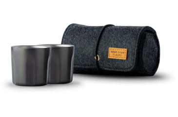 Image of High Camp Flasks Torch Shot-Glass, 2 Pack w/ Wool Case, Gunmetal, 6oz, SG2Pg