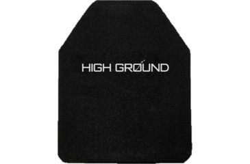 Image of High Ground Gear Level 4 Standalone Ballistic Plate, Single Curve, NIJ 0101.06, 8x10in, Rectangle Cut, Black, HG-4401-FC-8X10