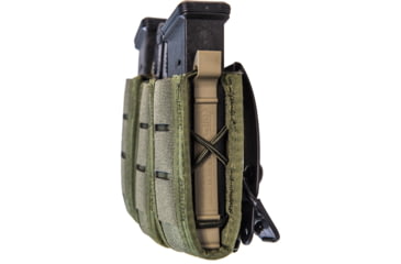 Image of High Speed Gear Duty Pistol TACO - Triple Pistol Magazine Pouch w/ Universal Mount, Olive Drab, 6.5"L x 1.25"W x 4"H, 41PT03OD