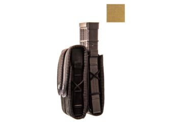Image of High Speed Gear Duty Double Taco Covered Pistol Pouch w/ Rifle U-Mount, Coyote Brown, 41TPC2CB