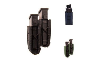 Image of High Speed Gear Duty Staggered Double Pistol TACO Pouch U-MOUNT, Black, Coyote Brown, LE Blue, Olive Drab