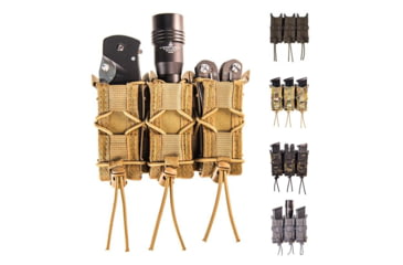 Image of High Speed Gear HSGI Triple Pistol TACO Molle Mag Pouch, Coyote Brown, LE Blue, MultiCam, MultiCam BK, Wolf Gray