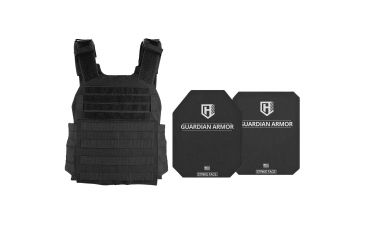 Image of HighCom Armor ACAP Series Rifle Armor Kit Plate Carrier w/Guardian AR1000 Steel Plates/10x12 Shooters Cut/10x12 Shooters Cut, Black, One Size, RAK-828314314