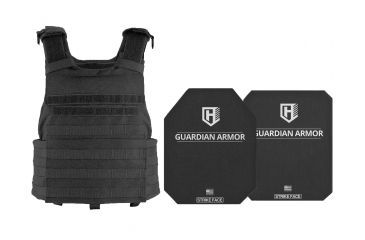 Image of HighCom Armor APC Series Rifle Armor Kit Plate Carrier w/Guardian 3S11 Super Lightweight UHMWPE Plates/10x12 Shooters Cut/10x12 Full Cut, Black, 2XL, RAK-032281280