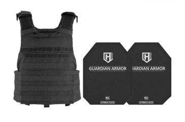 Image of HighCom Armor APC Series Rifle Armor Kit Plate Carrier w/Guardian 3S11 Super Lightweight UHMWPE Plates/10x12 Shooters Cut/10x12 Shooters Cut, Black, 2XL, RAK-032281281