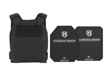 Image of HighCom Armor TFO Series Rifle Armor Kit Plate Carrier w/Guardian RSTP Ceramic Plates w/UHMWPE Backing/10x12 Shooters Cut/10x12 Full Cut, Black, 2XL, RAK-2007295294
