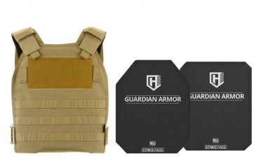 Image of HighCom Armor TFO Series Rifle Armor Kit Plate Carrier w/Guardian RSTP Ceramic Plates w/UHMWPE Backing/10x12 Shooters Cut/10x12 Full Cut, Coyote Tan, 2XL, RAK-2009295294