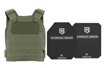 Image of HighCom Armor TFO Series Rifle Armor Kit Plate Carrier w/Guardian RSTP Ceramic Plates w/UHMWPE Backing/10x12 Shooters Cut/10x12 Full Cut, OD Green, 2XL, RAK-2011295294