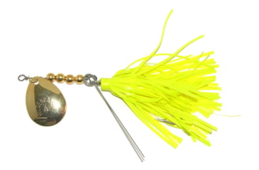 Image of Hildebrandt Snagless Sally Spinner, 4 1/2in, 1/2 oz, 4/0 Hook Chartreuse Skirt with Gold Blade, 4.5SSG-C