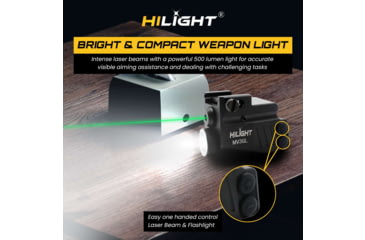 Image of Hilight Maverick Series Green Laser Sight, SIG Sauer P226, Springfield Armory XD-S, Glock 19, SIG Sauer P320, Glock 17, Glock 34, Smith &amp; Wesson M&amp;P M2.0, Springfield Armory XD-M, Black, MV3GL
