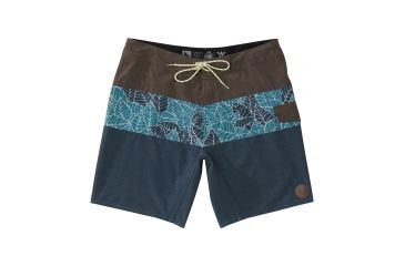 Image of HippyTree Mens Frond Trunk Board Shorts, Blue, 30 Waist, 2160-BLUE-30