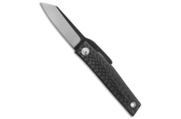 Image of Ohta Knives Hiroaki OFF FK 5 Friction Folding Knife, 2.125in, D2, Reverse Tanto Blade, Carbon Fiber, Black Handle, Black/Gray, 5.50 inch, BHQ-78459