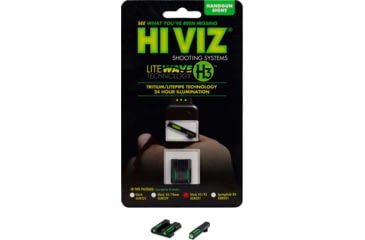 Image of HiViz LiteWave H3 Tritium/Litepipe Pistol Night Sight Set - Fits Gen 1-5 Glock 42, Glock 43, Glock 43X &amp; Glock 48