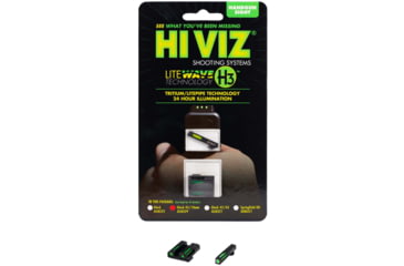 Image of HiViz LiteWave H3 Tritium/Litepipe Pistol Night Sight Set for Glock Gen 1-5 in .45 ACP, .45 GAP, and 10mm