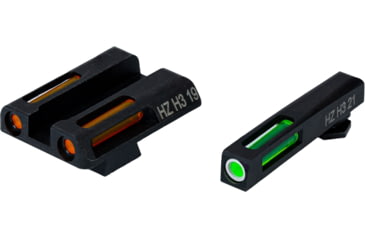 Image of HiViz Green/Orange Litepipes w/White Front Ring, Black, TRN421
