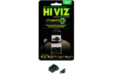 Image of HiViz LiteWave H3 Tritium/Litepipe Pistol Night Sight Set - Fits All Kimber 1911 w/ Fixed Sights, Except Micro