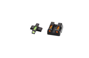 Image of USED HiViz Litewave H3 Tritium/Litepipe Sight Set, HK VP9, HK VP9SK, HK VP40, HK45, HK45C, HK P30, HK P30L, Black, Green/Orange Litepipes w/ White Front Ring, HKN421, EDEMO1, Used, Condition Fair, Condition Fair, Used