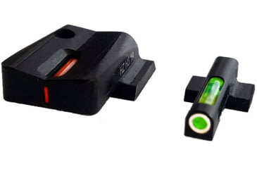Image of USED HiViz Litewave H3 Tritium/Litepipe Sight Set, S&amp;W Shield 9mm, S&amp;W .40, S&amp;W .45, Black, Green/Orange Litepipes w/ White Front Ring, MPSN421, EDEMO2, Condition Fair, Other