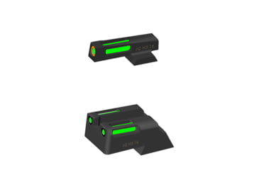 Image of USED HiViz Staccato Handguns LiteWave H3 Tritium/LitePipe Day/Night Sight, Green with Orange Front Ring, STIN521, EDEMO2, Used, Condition Fair, Installed/Mounted