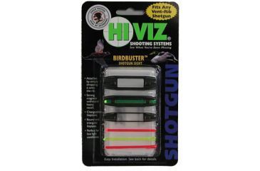 Image of Hiviz Shotgun BirdBuster Magnetic Sight Front/Rear Combo, Tri-Viz - Green/Yellow/Red BB2005