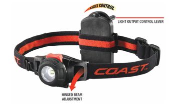 Image of Coast HL6 LED 153 Lumens 3AAA Headlamp, Black/Red - Box Pack 19268