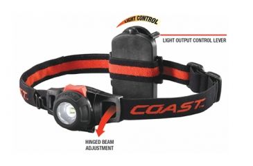 Image of Coast HL6 LED 153 Lumens 3AAA Headlamp, Black/Red - Clam Pack TT7468CP