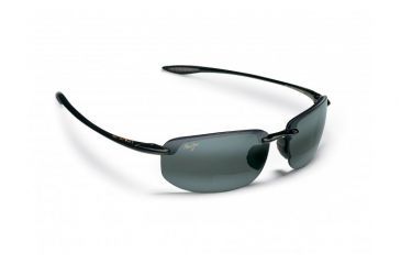 Image of Maui Jim Ho'okipa Reader Sunglasses w/ Gloss Black Frame and Neutral Grey 1.50 Magnification Lenses - G807-0215, Quarter View