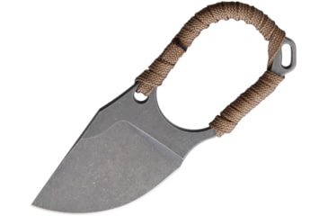 Image of Hoback Knives Jeremiah Johnson Neck Knife, 2 stonewash finish CPM-20CV stainless blade, Tan paracord wrapped handle, JEREMIAH JOHNSON TAN WRAP