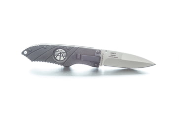 Image of Hoffner Knives Folding Knife, 2.8in, 440c, Spear Point Blade, Flatline Black Grip, Silver Smooth Blade, FK-S2SBS-FB
