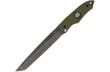 Image of Hoffner Knives Beast Olive Fixed Blade Knife, 7in, 440C Steel, Tanto, Black Stonewash, Olive, G10 Handle ATA14