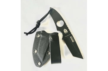 Image of Hoffner Knives Bodyguard Belt Fixed Blade Knife, 2.5in, 440C Steel, Tanto, Steel, Black, NECK-ITP-TA
