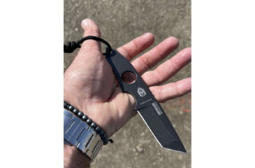 Image of Hoffner Knives Bodyguard Belt Fixed Blade Knife, 2.5in, 440C Steel, Tanto, Steel, Black, NECK-ITP-TA