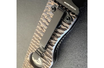 Image of Hoffner Knives Folding Knife, 3.5in, 440c, Spear Point Blade, Chiseled Maduro Grip, Black Combo Blade, FK-S3CBK-CMA