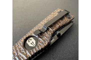 Image of Hoffner Knives Folding Knife, 3.5in, 440c, Spear Point Blade, Chiseled Maduro Grip, Black Combo Blade, FK-S3CBK-CMA