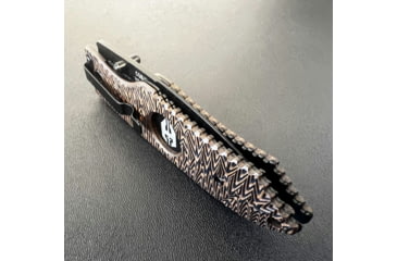 Image of Hoffner Knives Folding Knife, 3.5in, 440c, Spear Point Blade, Chiseled Maduro Grip, Black Combo Blade, FK-S3CBK-CMA