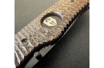 Image of Hoffner Knives Folding Knife, 3.5in, 440c, Spear Point Blade, Chiseled Maduro Grip, Black Smooth Blade, FK-S3SBK-CMA