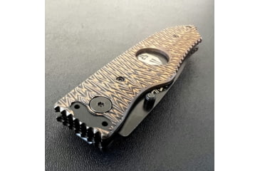 Image of Hoffner Knives Folding Knife, 3.5in, 440c, Spear Point Blade, Chiseled Maduro Grip, Black Smooth Blade, FK-S3SBK-CMA