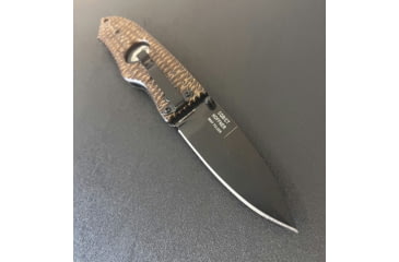 Image of Hoffner Knives Folding Knife, 3.5in, 440c, Spear Point Blade, Chiseled Maduro Grip, Black Smooth Blade, FK-S3SBK-CMA