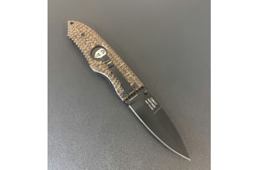 Image of Hoffner Knives Folding Knife, 3.5in, 440c, Spear Point Blade, Chiseled Maduro Grip, Black Smooth Blade, FK-S3SBK-CMA