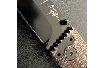 Image of Hoffner Knives Folding Knife, 3.5in, 440c, Spear Point Blade, Chiseled Maduro Grip, Black Smooth Blade, FK-S3SBK-CMA