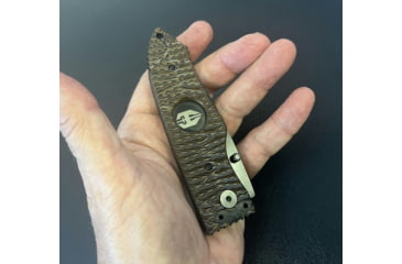 Image of Hoffner Knives Folding Knife, 3.5in, 440c, Spear Point Blade, Chiseled Maduro Grip, Black Smooth Blade, FK-S3SBK-CMA