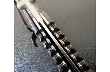 Image of Hoffner Knives Folding Knife, 3.5in, 440c, Spear Point Blade, Chiseled Maduro Grip, Silver Combo Blade, FK-S3CBS-CMA