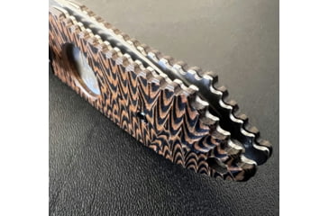 Image of Hoffner Knives Folding Knife, 3.5in, 440c, Spear Point Blade, Chiseled Maduro Grip, Silver Combo Blade, FK-S3CBS-CMA