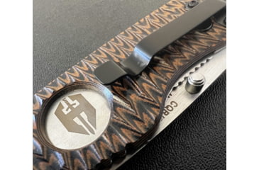 Image of Hoffner Knives Folding Knife, 3.5in, 440c, Spear Point Blade, Chiseled Maduro Grip, Silver Combo Blade, FK-S3CBS-CMA