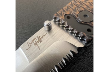 Image of Hoffner Knives Folding Knife, 3.5in, 440c, Spear Point Blade, Chiseled Maduro Grip, Silver Combo Blade, FK-S3CBS-CMA