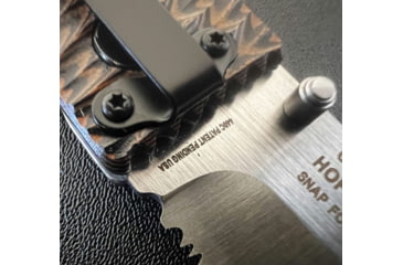 Image of Hoffner Knives Folding Knife, 3.5in, 440c, Spear Point Blade, Chiseled Maduro Grip, Silver Combo Blade, FK-S3CBS-CMA