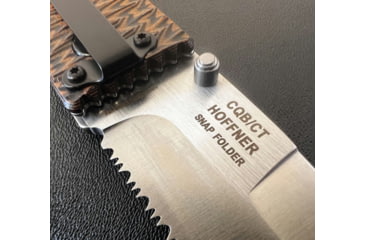 Image of Hoffner Knives Folding Knife, 3.5in, 440c, Spear Point Blade, Chiseled Maduro Grip, Silver Combo Blade, FK-S3CBS-CMA